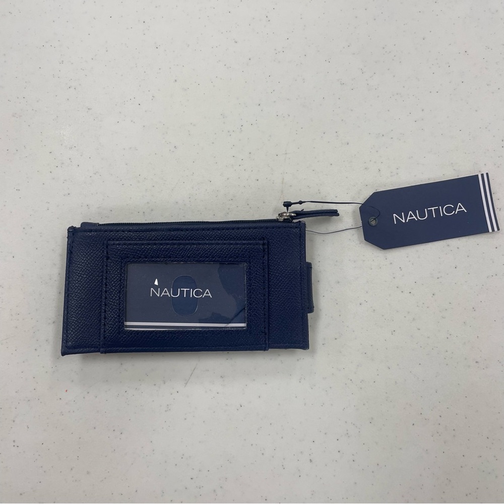 Nautica Blue Key Card Holder with Zipper Closure